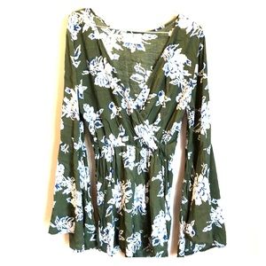 Floral long sleeve romper